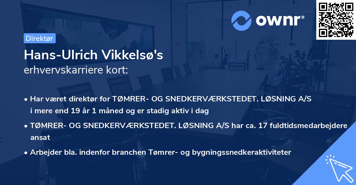 Hans-Ulrich Vikkelsø's erhvervskarriere kort