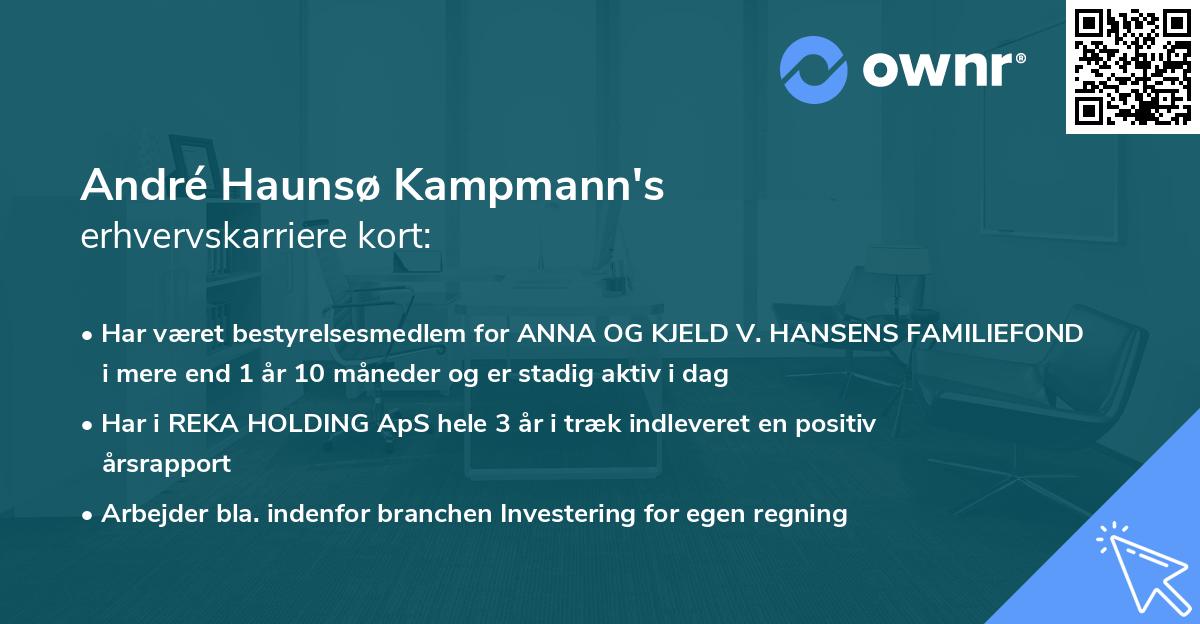 André Haunsø Kampmann's erhvervskarriere kort