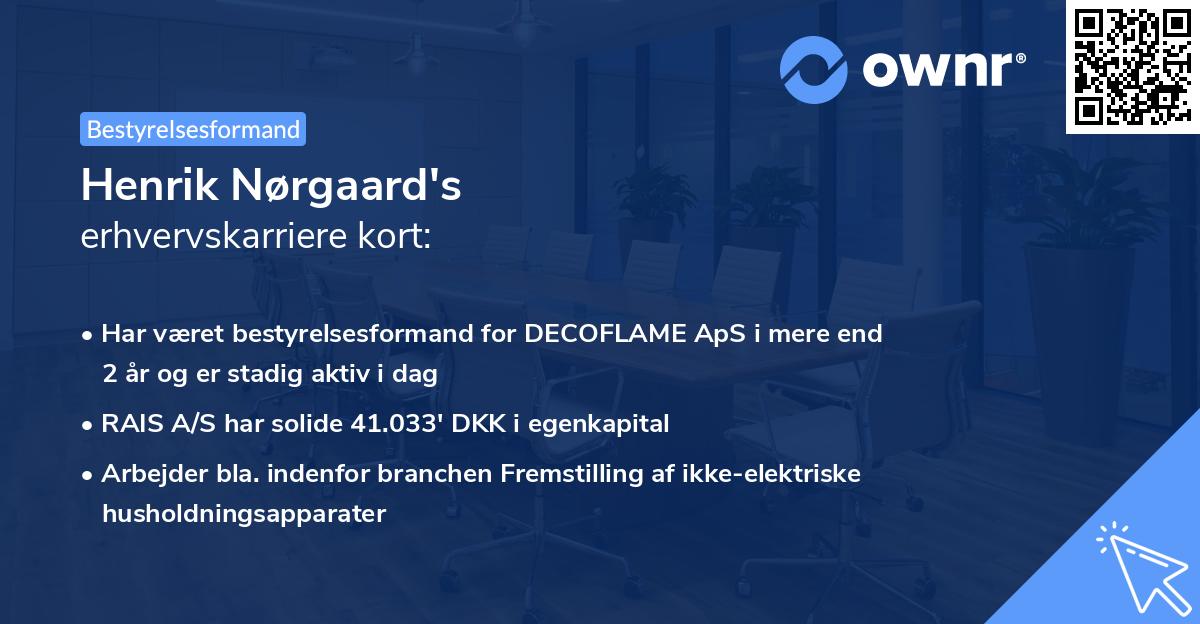 Henrik Nørgaard's erhvervskarriere kort