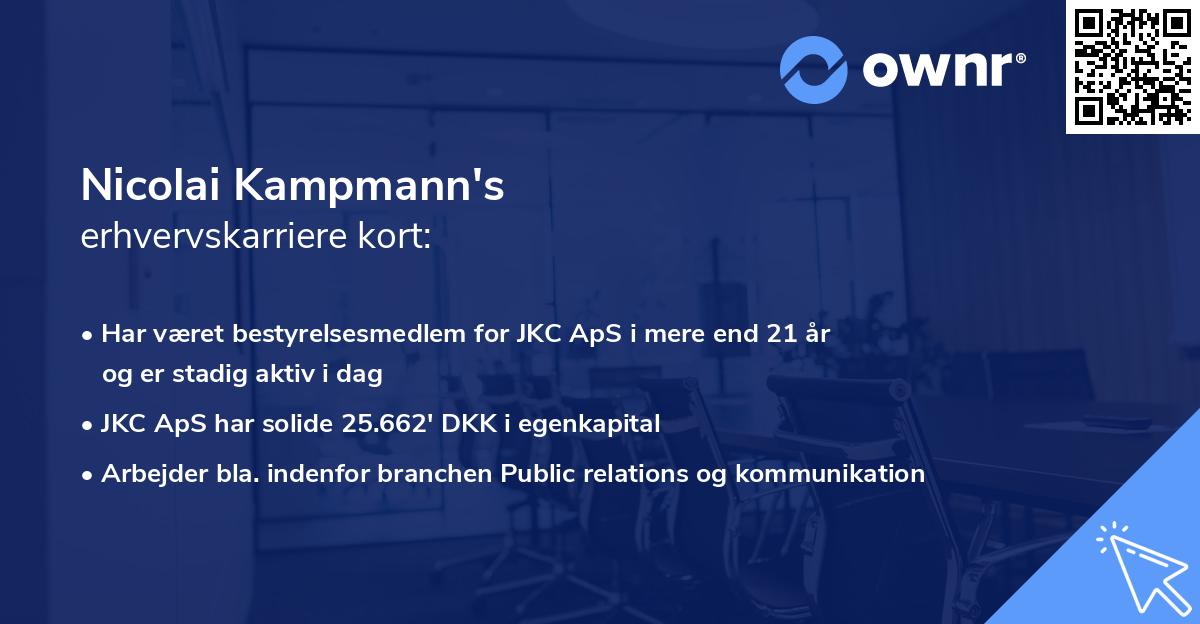 Nicolai Kampmann's erhvervskarriere kort