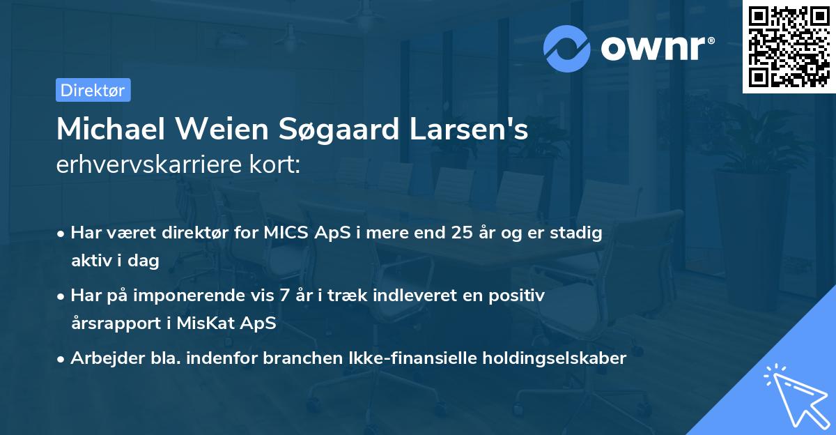 Michael Weien Søgaard Larsen's erhvervskarriere kort