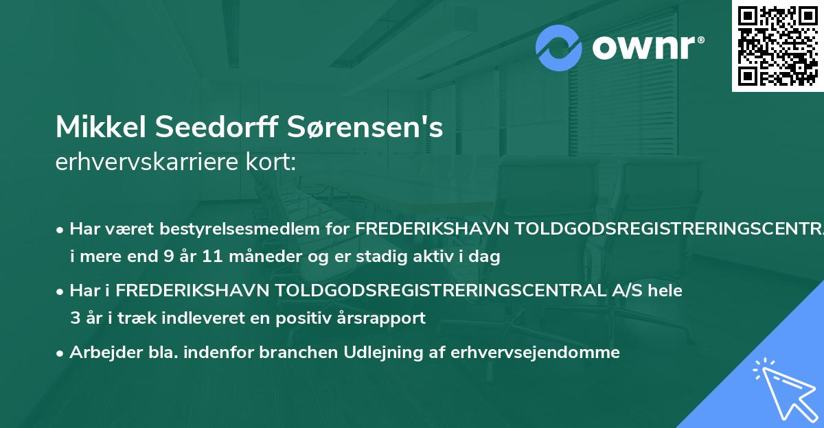 Mikkel Seedorff Sørensen's erhvervskarriere kort