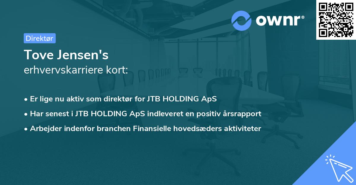 Tove Jensen's erhvervskarriere kort