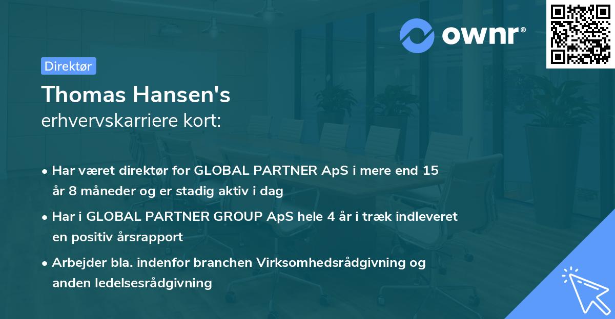 Thomas Hansen's erhvervskarriere kort