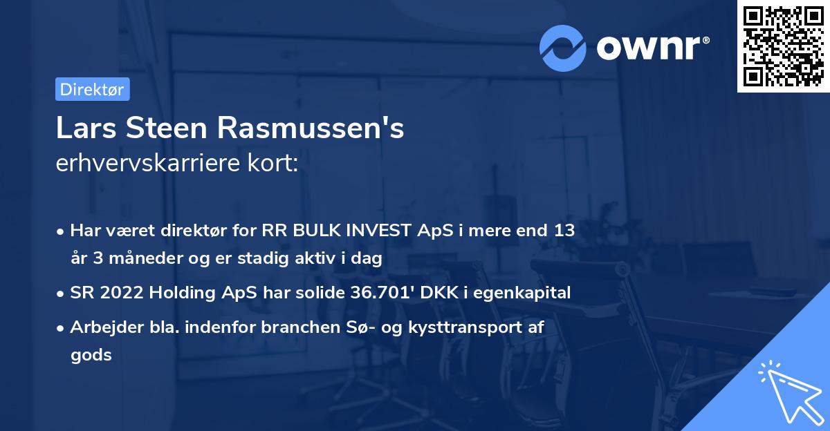 Lars Steen Rasmussen's erhvervskarriere kort