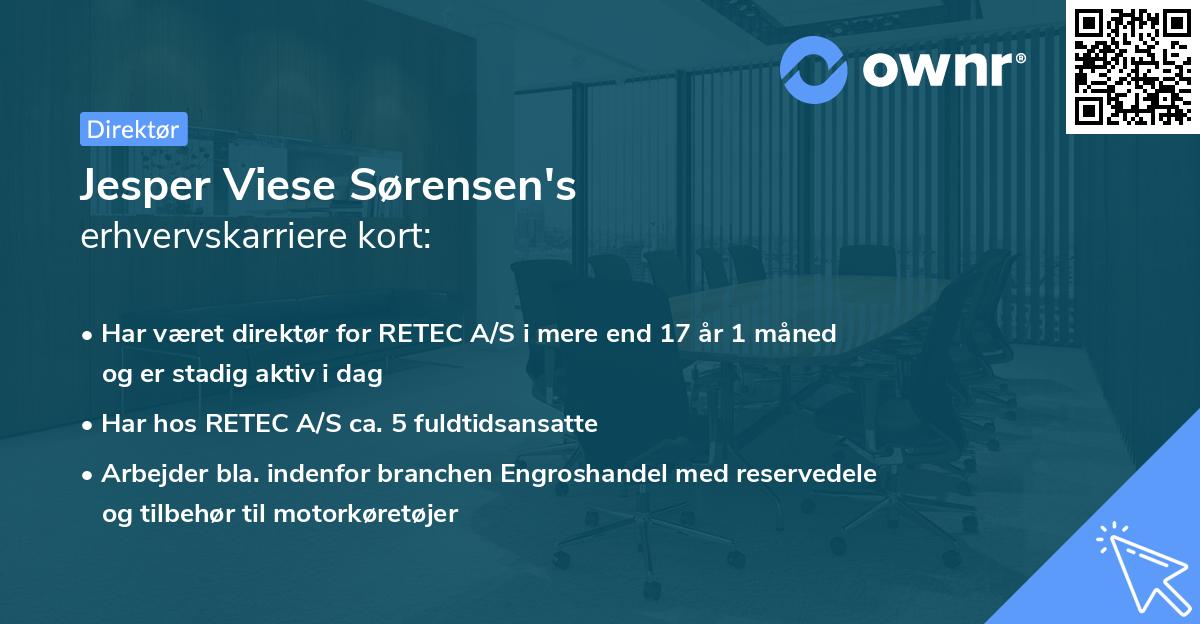 Jesper Viese Sørensen's erhvervskarriere kort