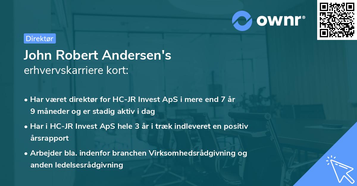 John Robert Andersen's erhvervskarriere kort