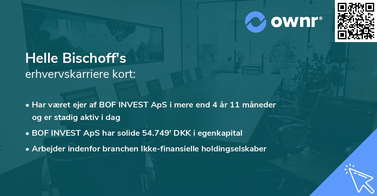 Helle Bischoff's erhvervskarriere kort