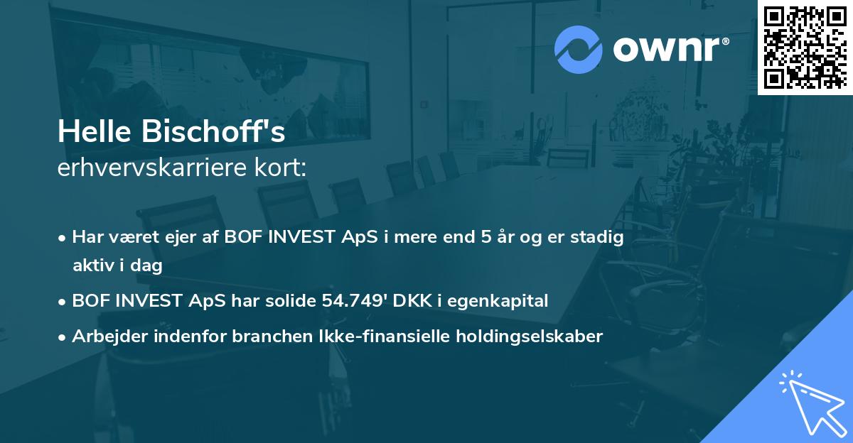 Helle Bischoff's erhvervskarriere kort