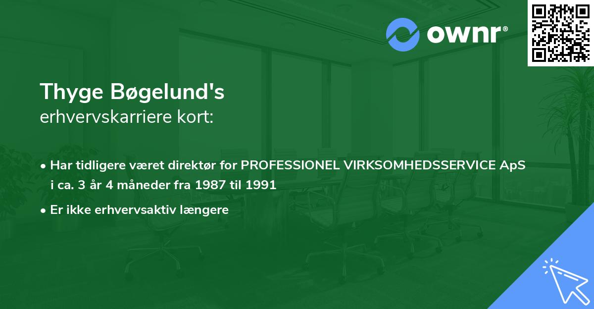 Thyge Bøgelund's erhvervskarriere kort