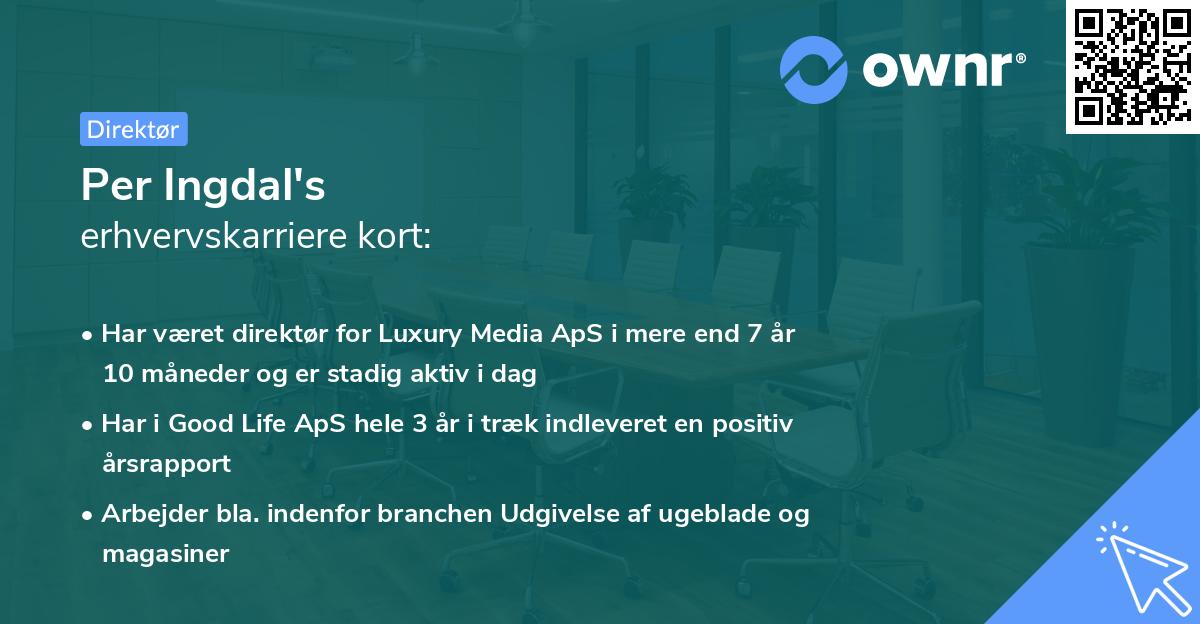 Per Ingdal's erhvervskarriere kort