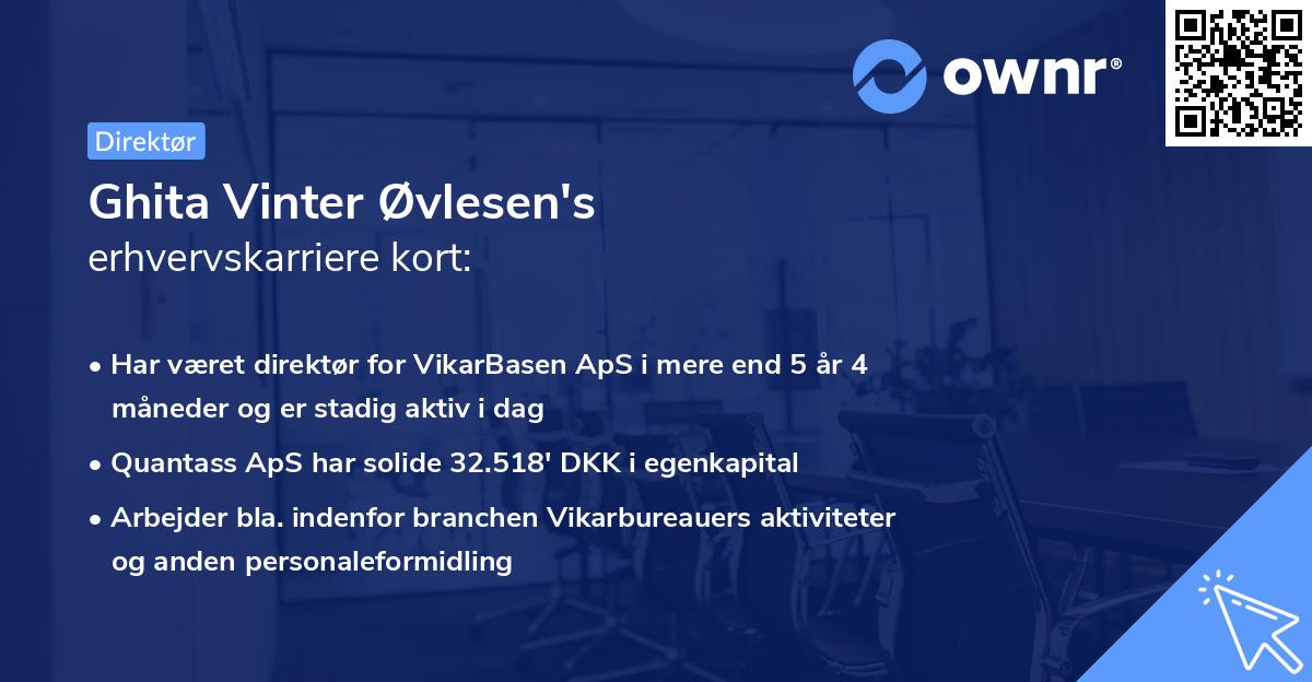 Ghita Vinter Øvlesen's erhvervskarriere kort