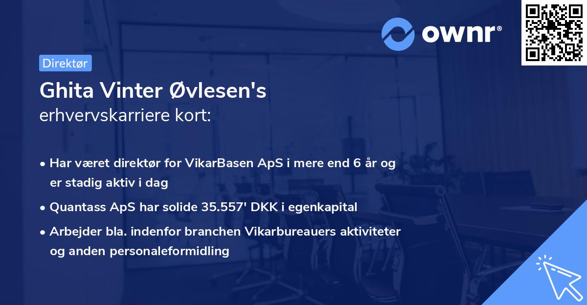 Ghita Vinter Øvlesen's erhvervskarriere kort