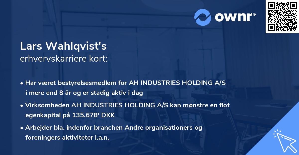 Lars Wahlqvist's erhvervskarriere kort
