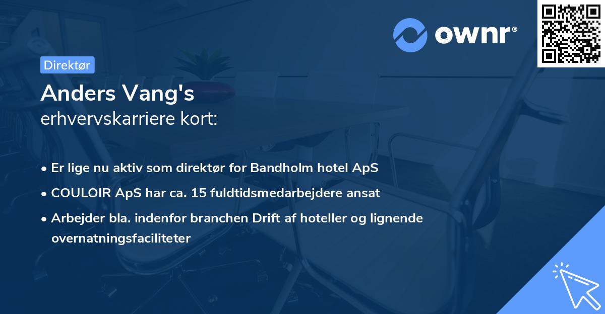 Anders Vang's erhvervskarriere kort