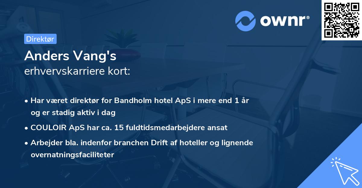 Anders Vang's erhvervskarriere kort