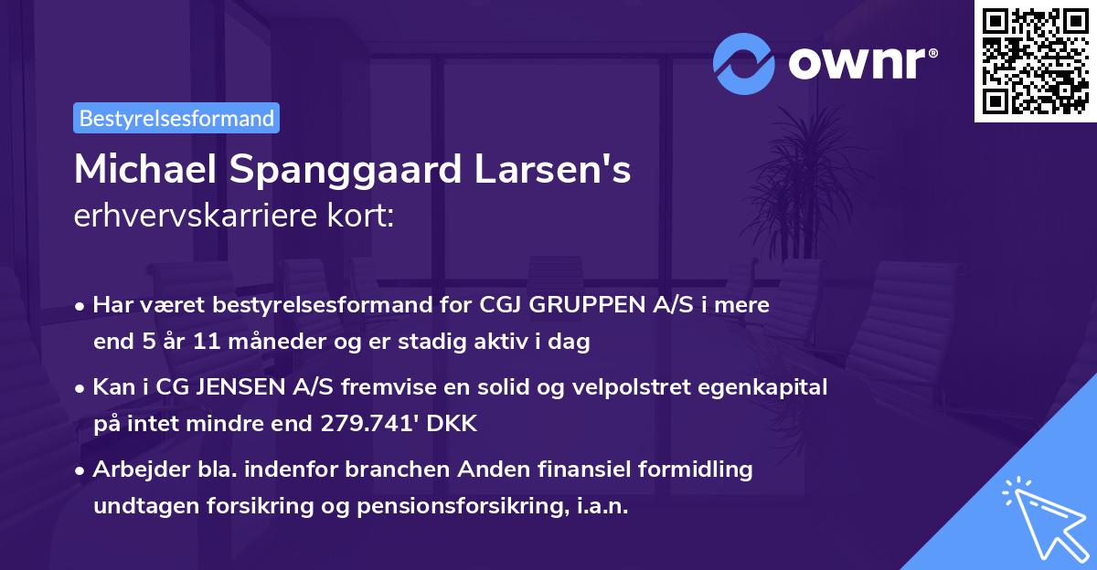 Michael Spanggaard Larsen's erhvervskarriere kort