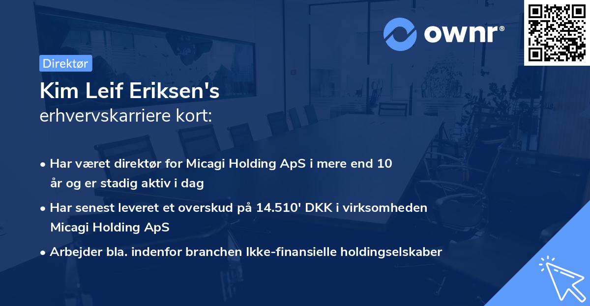 Kim Leif Eriksen's erhvervskarriere kort