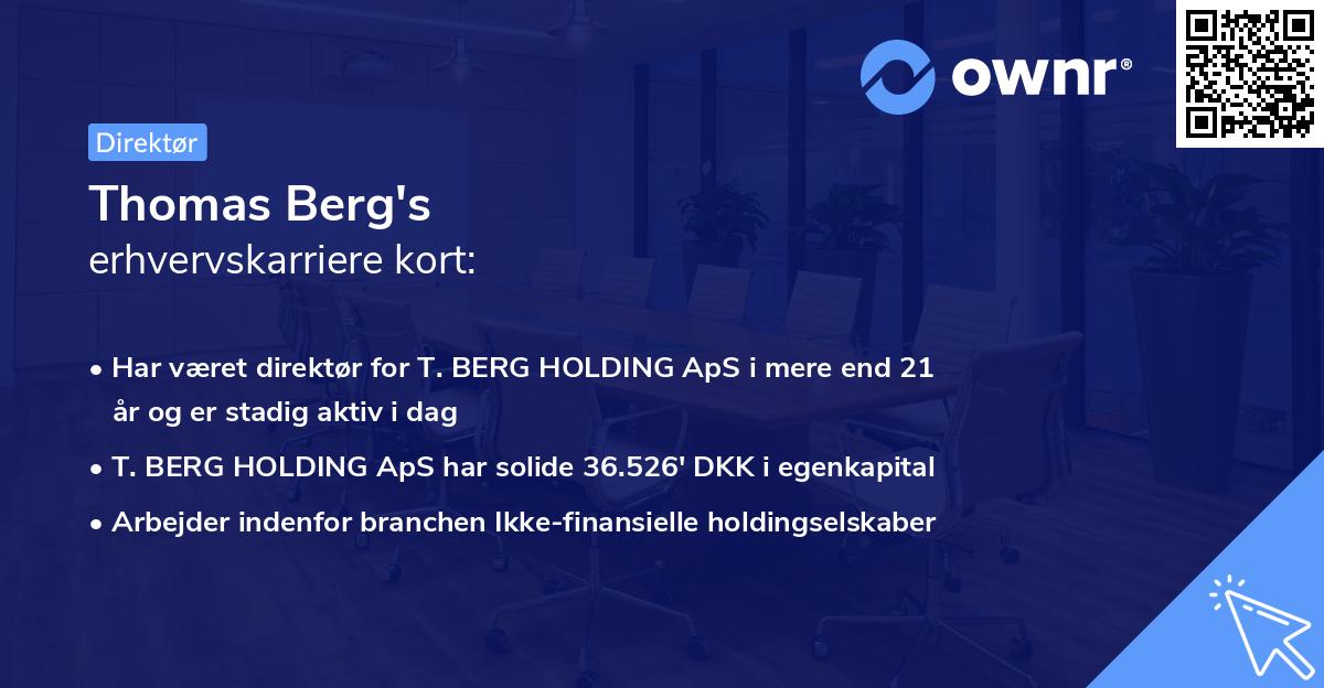 Thomas Berg's erhvervskarriere kort