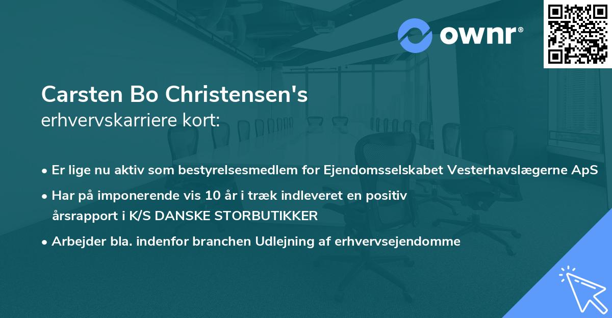 Carsten Bo Christensen's erhvervskarriere kort