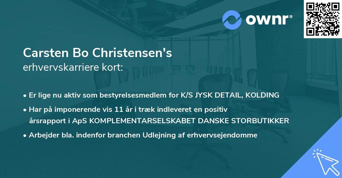 Carsten Bo Christensen's erhvervskarriere kort