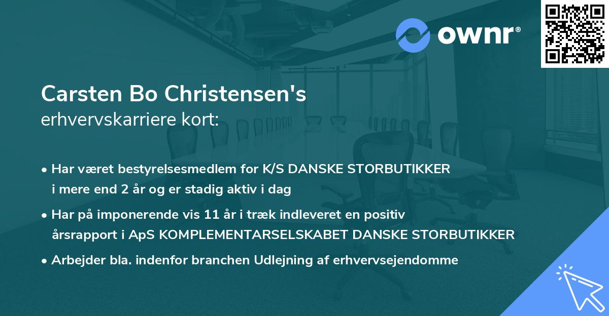 Carsten Bo Christensen's erhvervskarriere kort