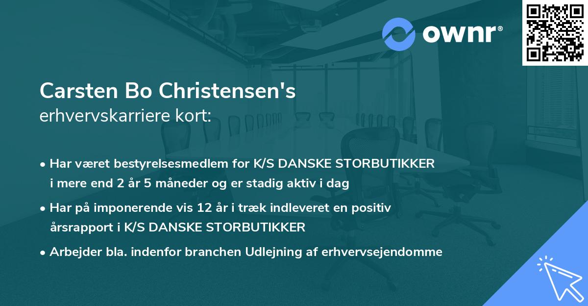 Carsten Bo Christensen's erhvervskarriere kort