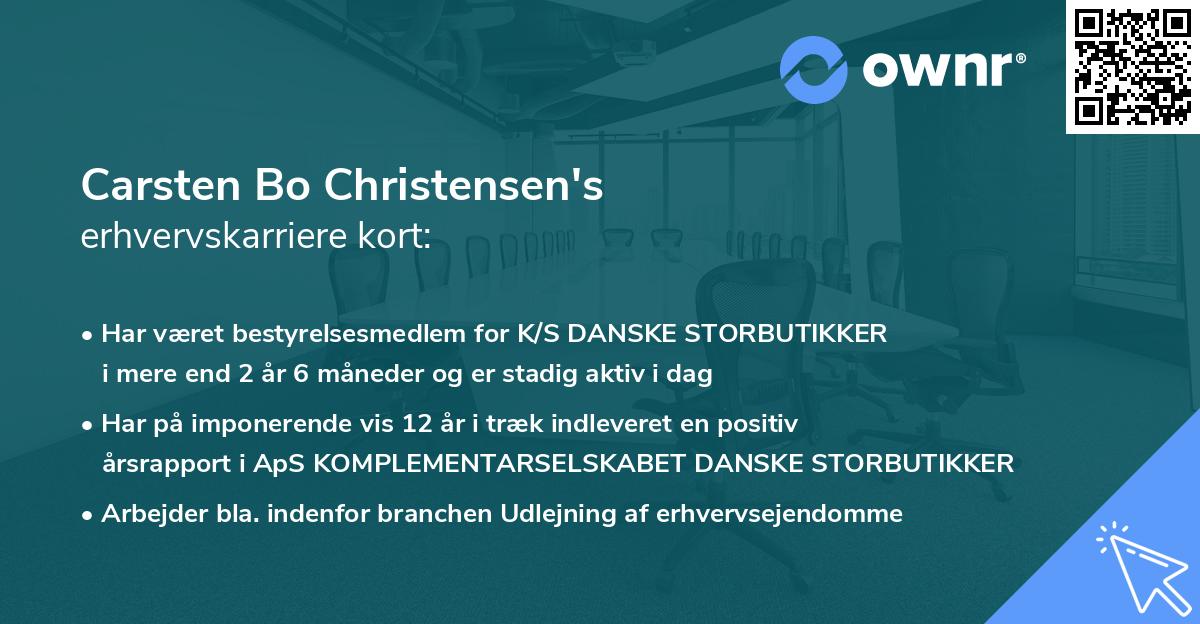 Carsten Bo Christensen's erhvervskarriere kort