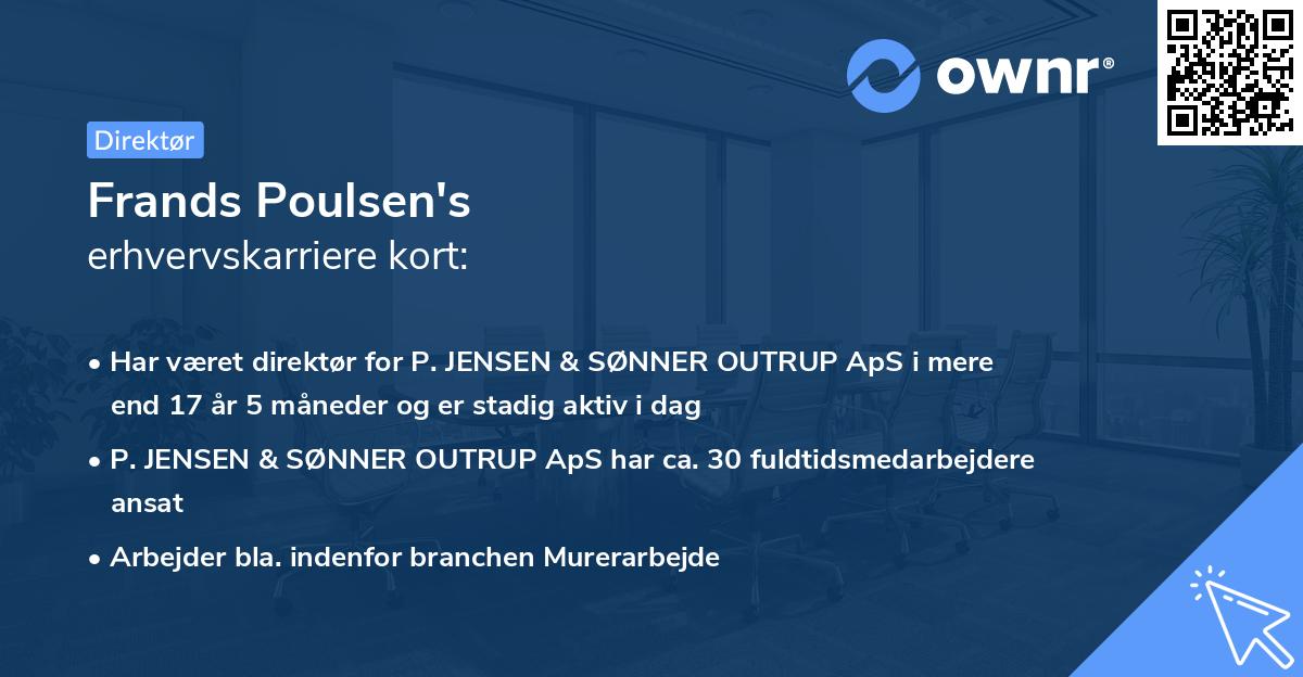 Frands Poulsen's erhvervskarriere kort