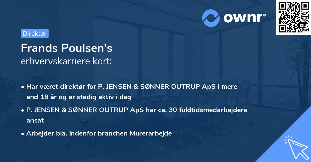 Frands Poulsen's erhvervskarriere kort