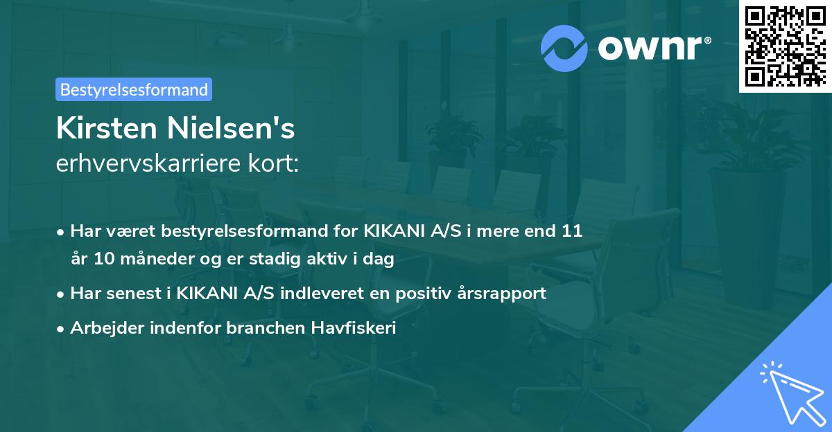 Kirsten Nielsen's erhvervskarriere kort