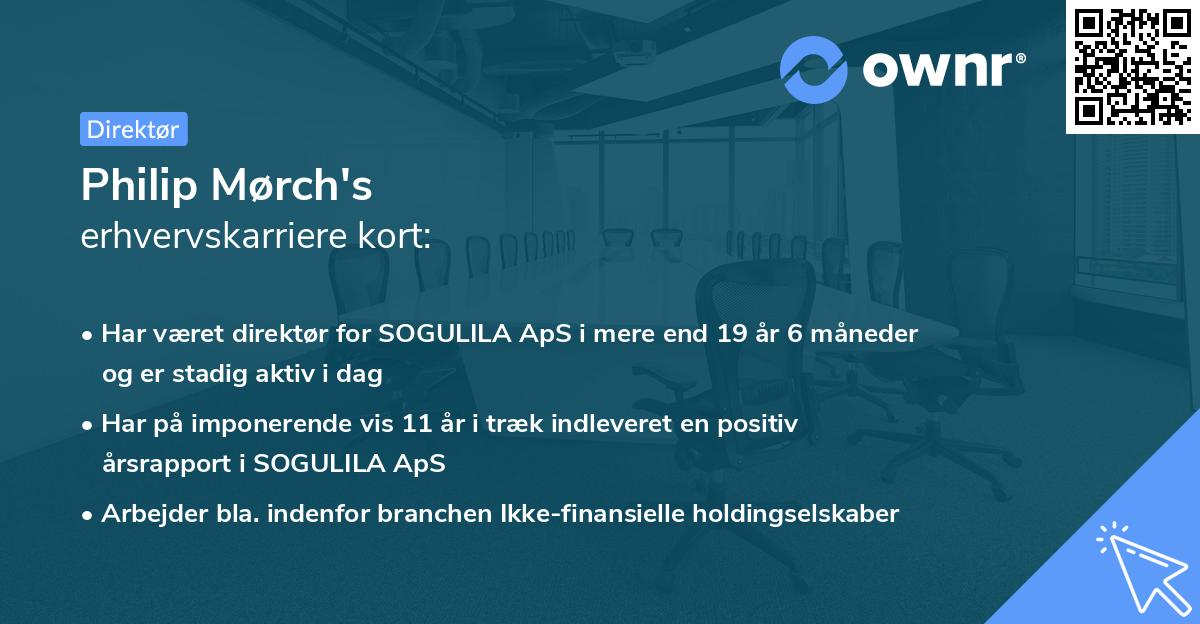 Philip Mørch's erhvervskarriere kort