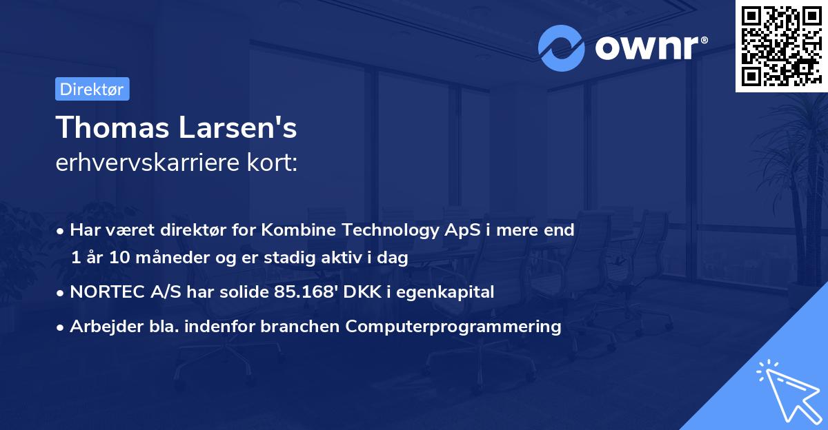 Thomas Larsen's erhvervskarriere kort
