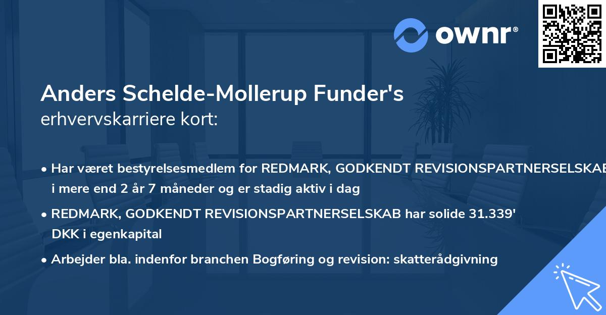 Anders Schelde-Mollerup Funder's erhvervskarriere kort