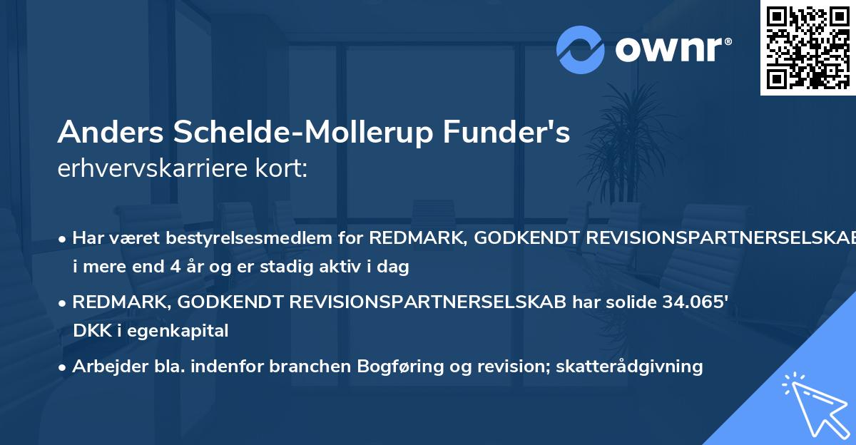 Anders Schelde-Mollerup Funder's erhvervskarriere kort