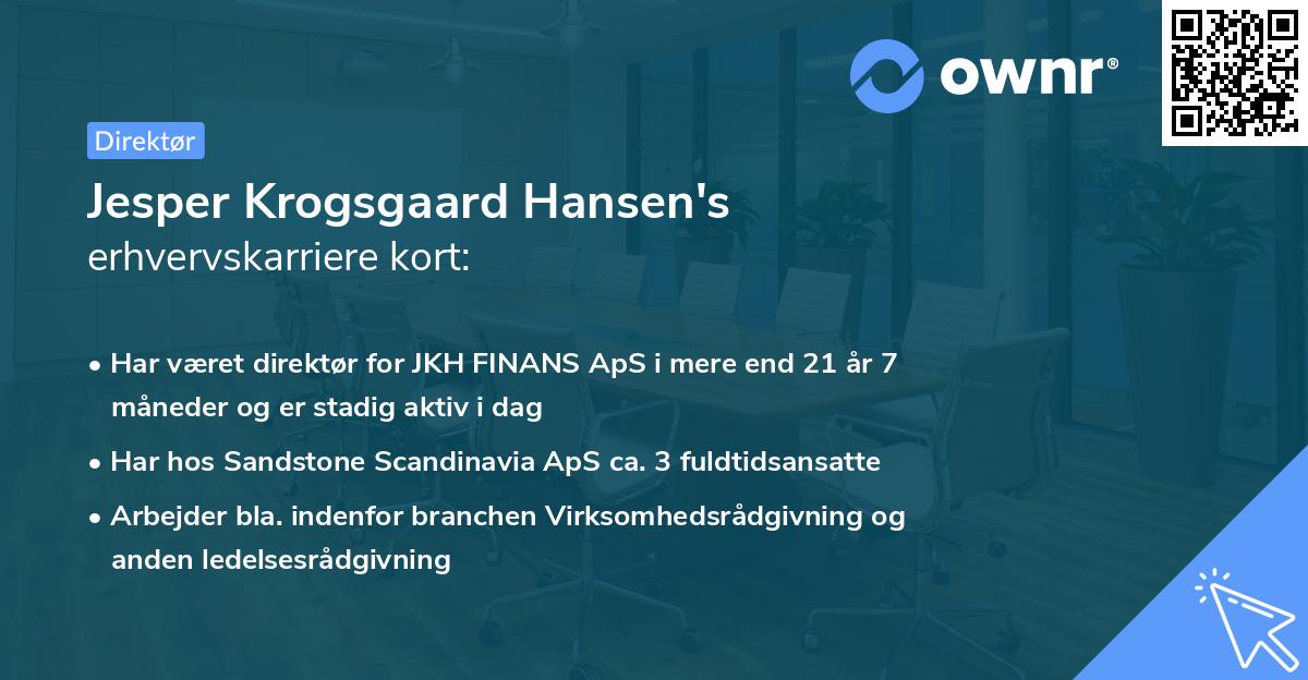Jesper Krogsgaard Hansen's erhvervskarriere kort