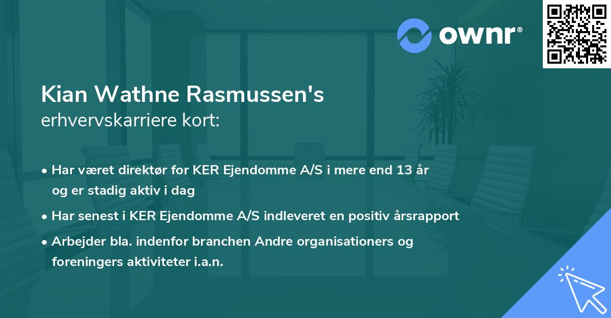 Kian Wathne Rasmussen's erhvervskarriere kort