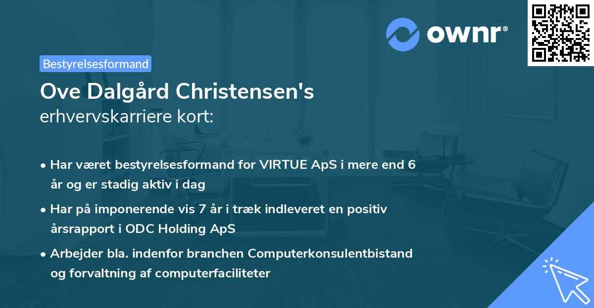 Ove Dalgård Christensen's erhvervskarriere kort