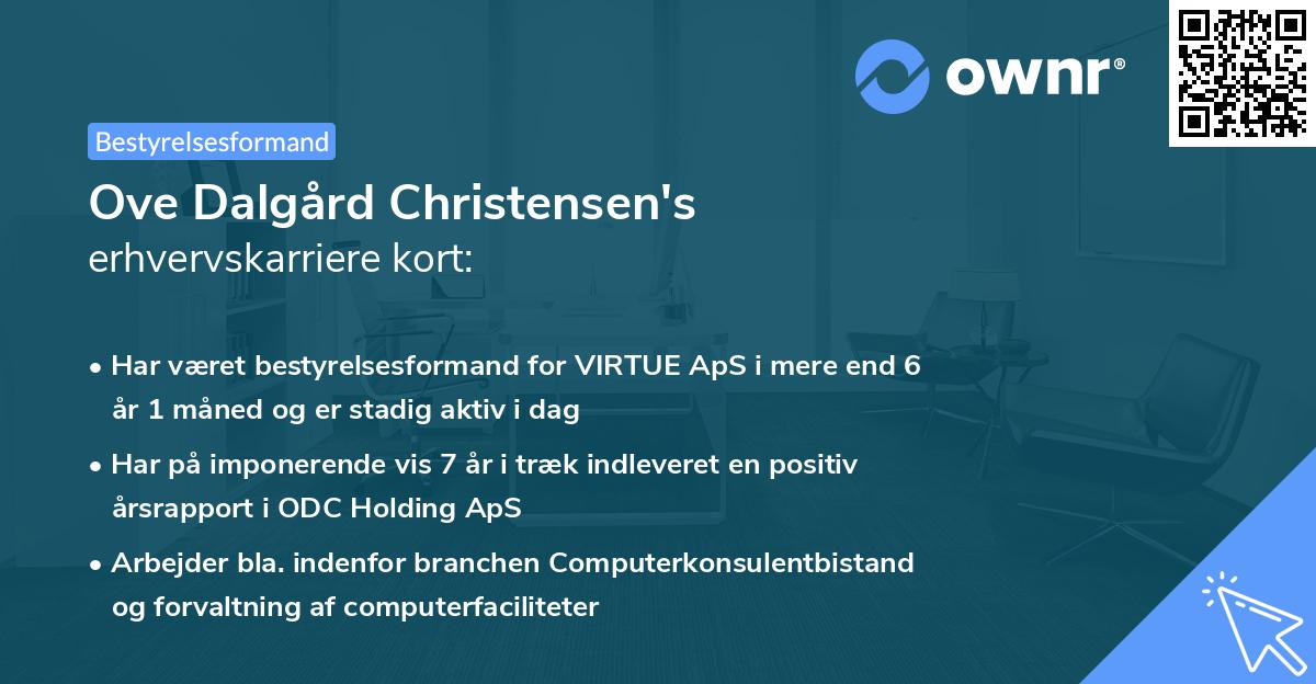 Ove Dalgård Christensen's erhvervskarriere kort
