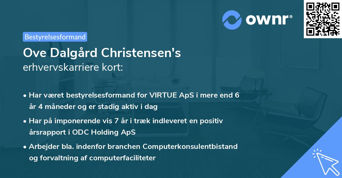Ove Dalgård Christensen's erhvervskarriere kort