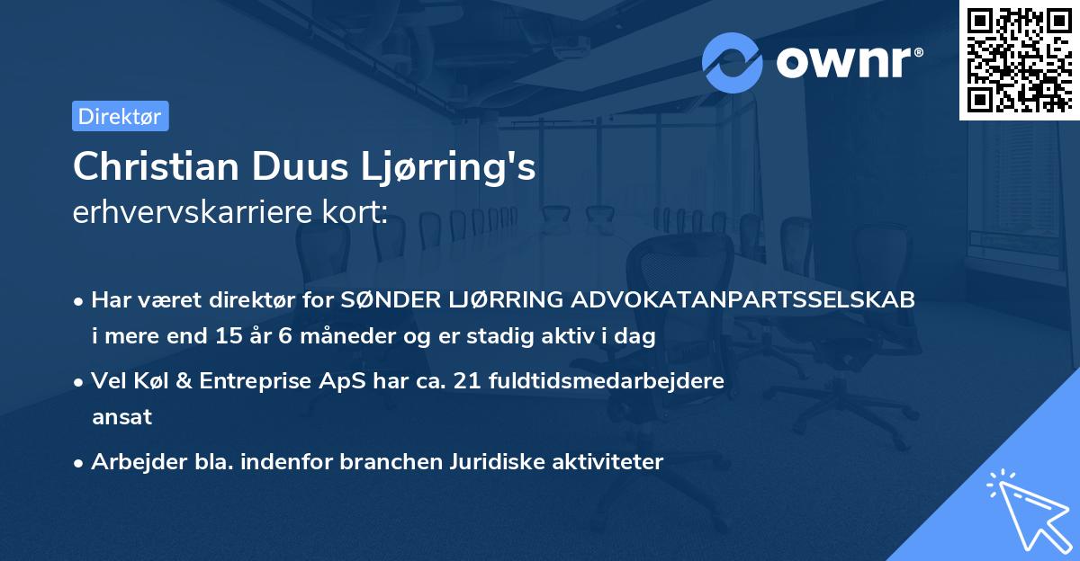 Christian Duus Ljørring's erhvervskarriere kort