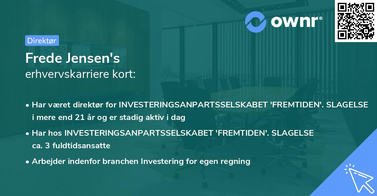 Frede Jensen's erhvervskarriere kort
