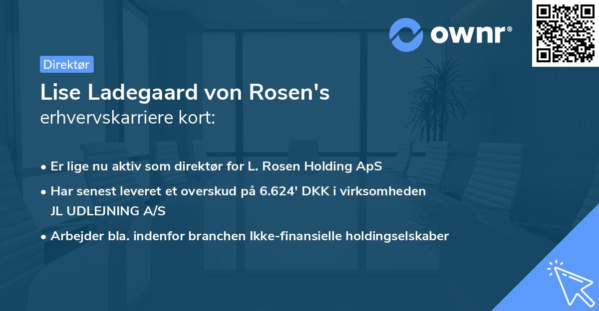 Lise Ladegaard von Rosen's erhvervskarriere kort