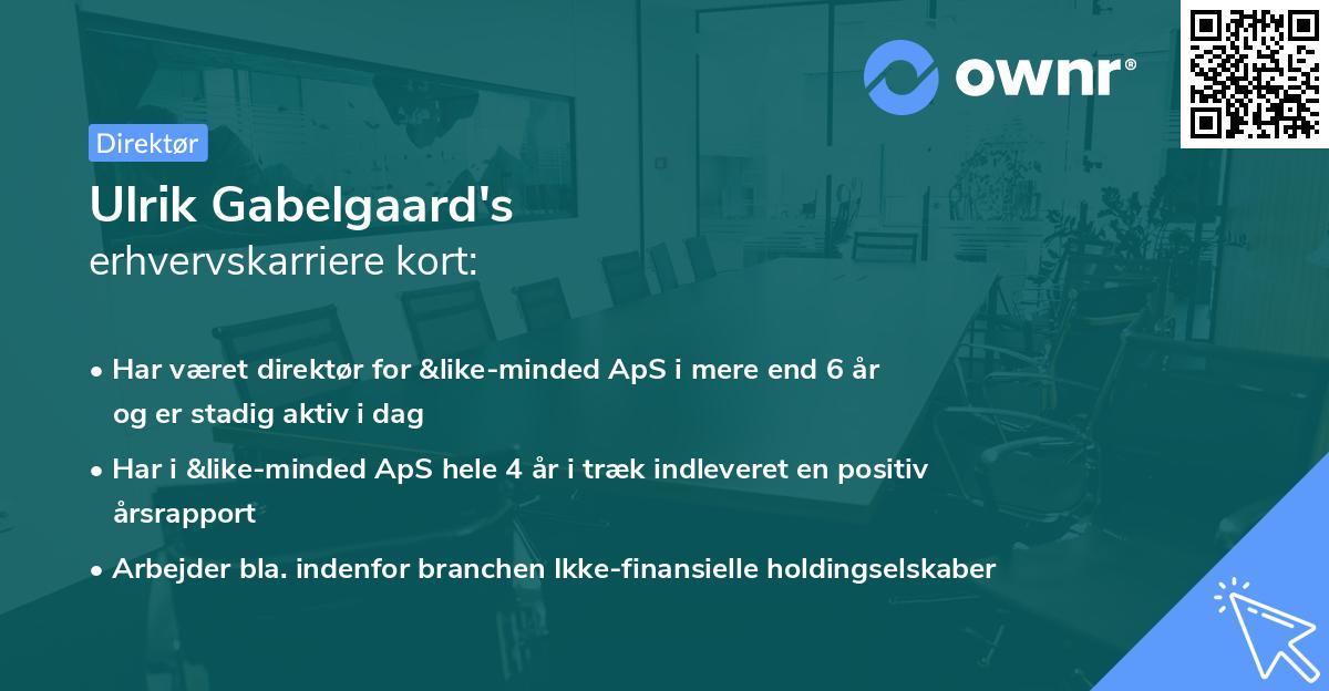 Ulrik Gabelgaard's erhvervskarriere kort