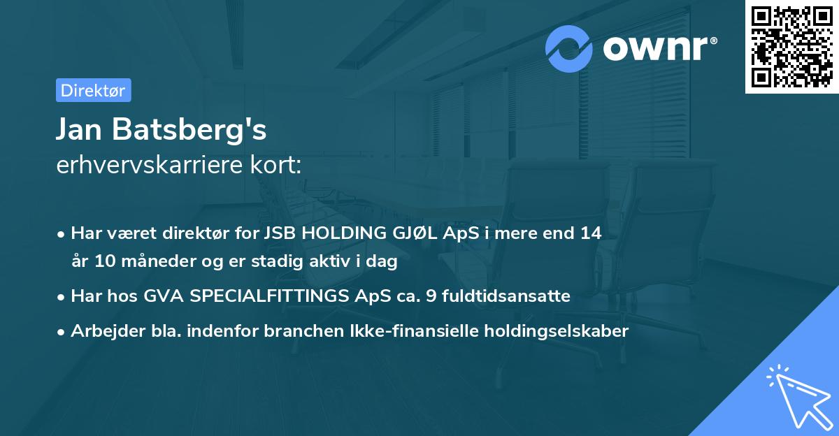 Jan Batsberg's erhvervskarriere kort