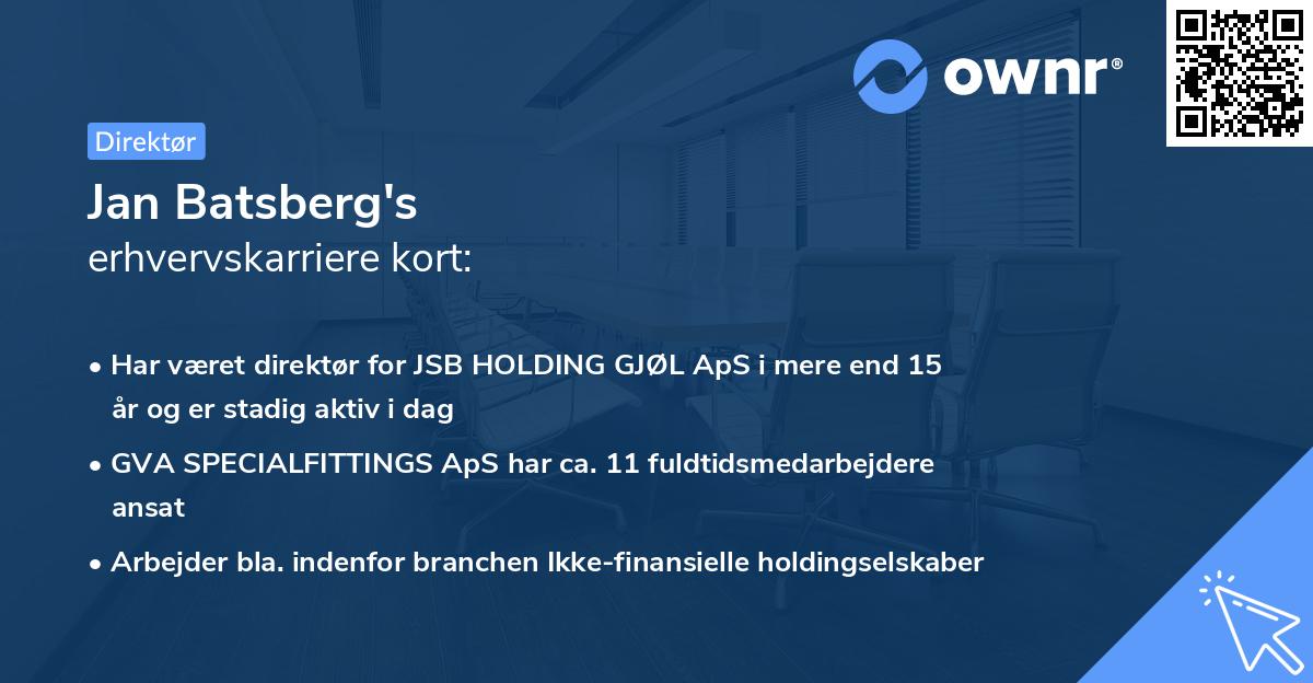 Jan Batsberg's erhvervskarriere kort