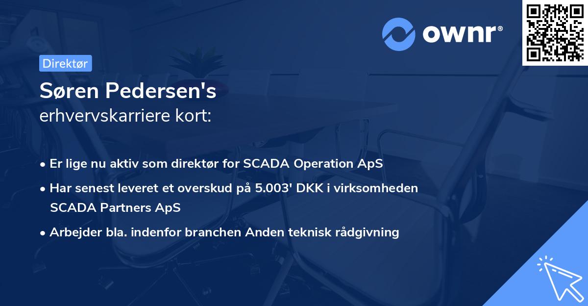 Søren Pedersen's erhvervskarriere kort