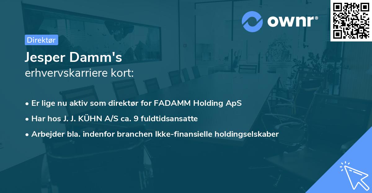 Jesper Damm's erhvervskarriere kort