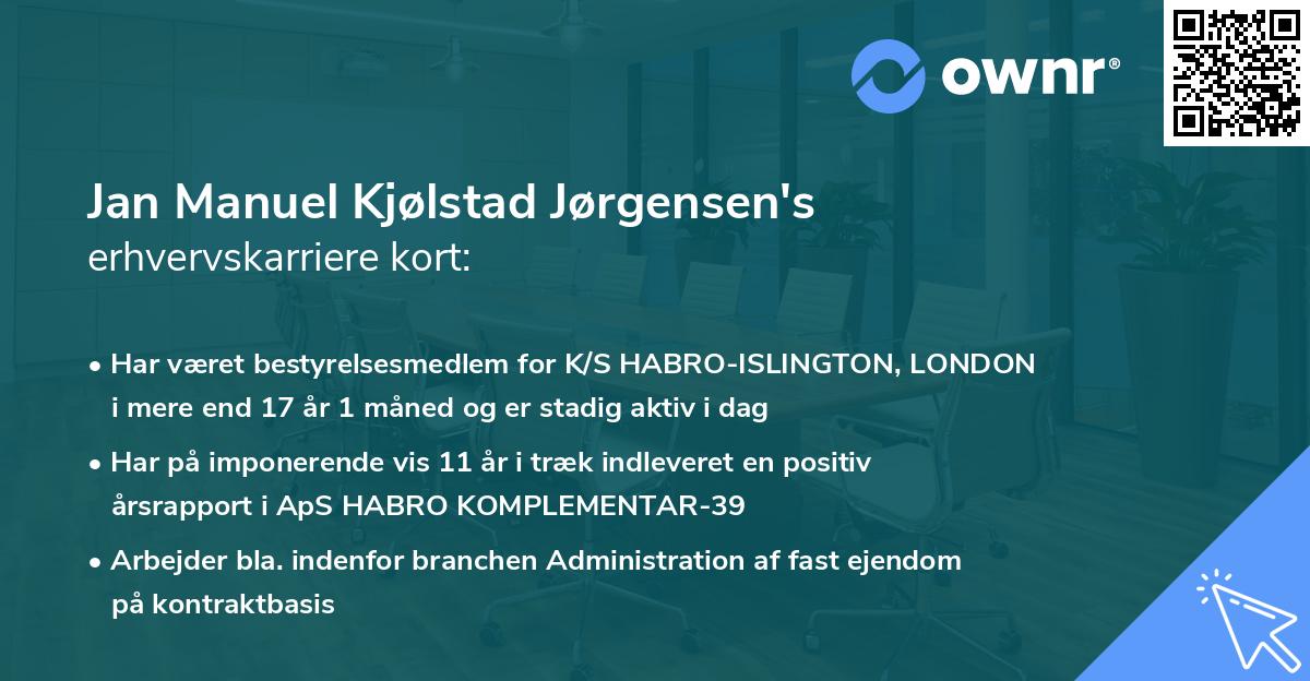 Jan Manuel Kjølstad Jørgensen's erhvervskarriere kort