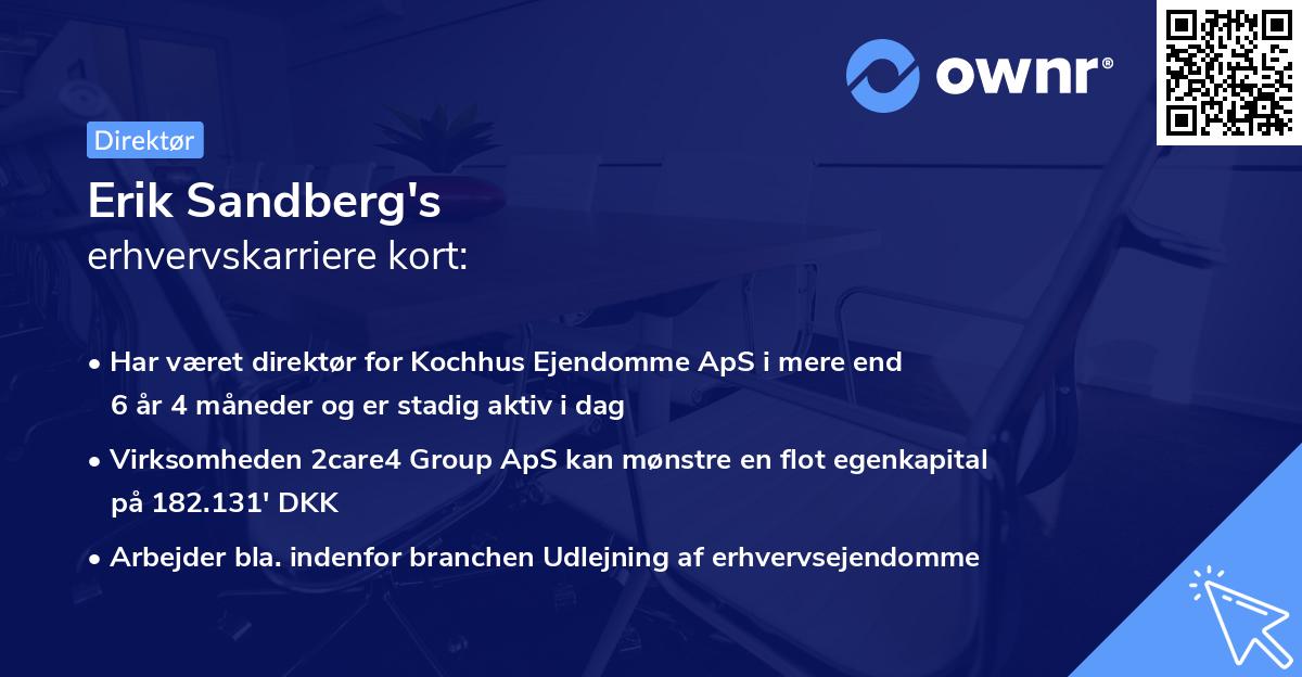 Erik Sandberg's erhvervskarriere kort